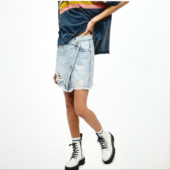 NWT Free People Distressed Skirt - Picture 2 of 10